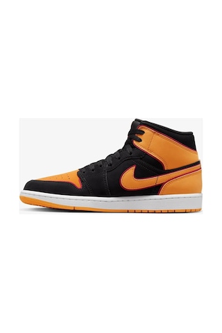 Nike Air Jordan 1 Mid Se Erkek Sneaker Siyah Turuncu Siyah Turuncu