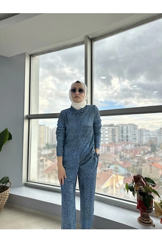 TOUCHE Denim Efektli Payet Gömlek Mavi
