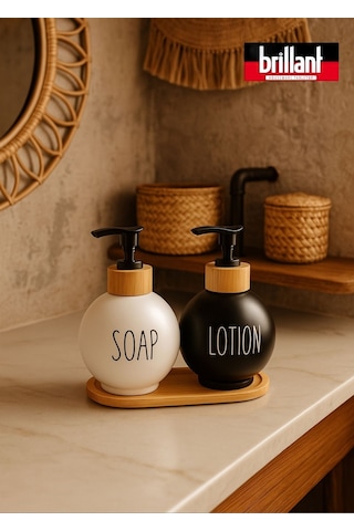 Brillant Sıvı Sabunluk Br-6538 Wayback 500ml Bambu Standlı 2li X12 Renkli