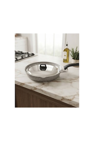 Khor Balık Tavası Kapaklı 34 Cm Gri