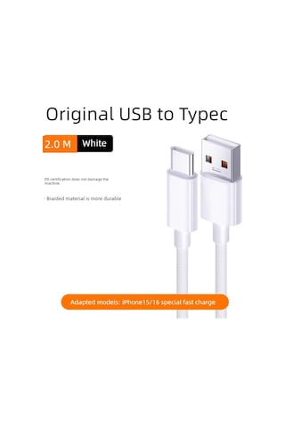 İphone Uyumlu 15/16 İçin Usb-c Örgülü Kablo 2.0m Um36001-4 Yurt Dışından