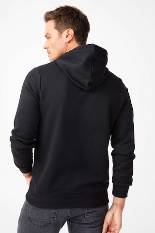 Igs İgs Erkek Siyah Modernfıt / Ekstra Dar Kalıp Kapşonlu Fermuarsız Sweatshirt Siyah