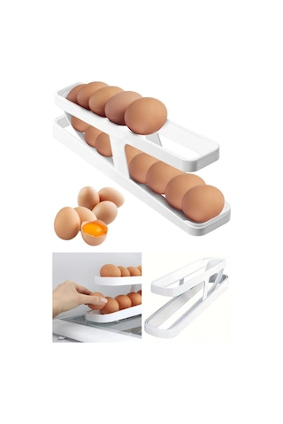 2 Katlı Otomatik Buzdolabı Yumurta Standı Yumurtalık Rafı Diğer