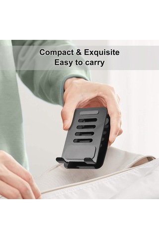 Mufunye Alüminyum Masaüstü Telefon/tablet Tutucu - Açı Ve Yükseklik Ayarlanabilir, Siyah