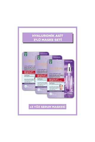 L'Oreal Paris Revitalift Filler Dolgunlaştırıcı Serum Maske 3'lü