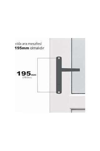 Aletçantam Pvc Banyo Wc Kapı Kolu Pimapen (Metal)- Antrasit Gri