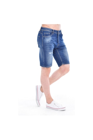 Cedy Denim Erkek Kot Şort Slim Fit Jean Şort - C342 Mavi