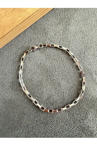 Paslanmaz Kararmaz Çelik Bileklik Geçme Model Bileklik 20 Cm 3mm Gümüş