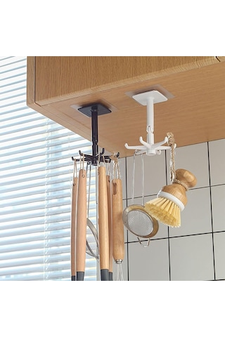 360 Derece Dönebilen Kanca Duvara Monte Edilebilen Askı Organizer Çok Renkli