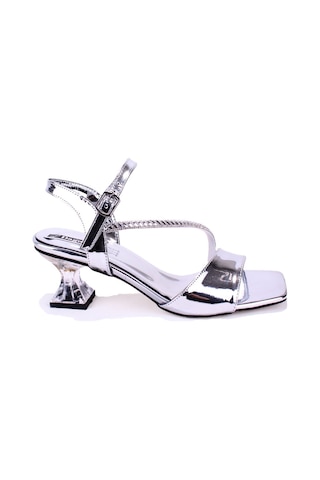 Dagoster Dza07-1284051 Gümüş Ayna İnce Topuklu Abiye Kadın Ayakkabı Gümüş