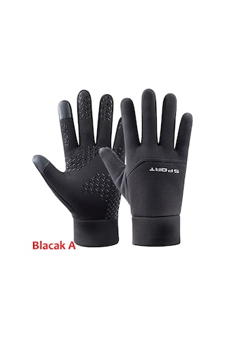 Happychildhood Kış Bisikletçiliği Kayak Açık Hava Eldivenleri Siyah