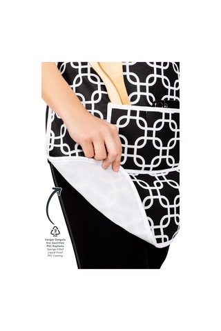 Sıvı Geçirmez Mutfak Önlüğü Sünger Dolgulu Çift Hazneli Cepli Modelsiyah Zincir