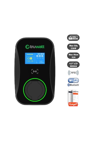 Truwatt Ztd701 22kw Duvar Tipi Elektrikli Araç Şarj Cihazı 32a/380v Truwatt Ztd701 22kw Duvar Tipi Elektrikli Araç Şarj Cihazı 32a/380v
