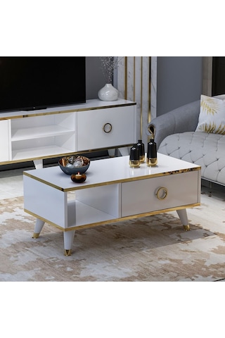 Sophia Orta Sehpa - Beyaz Beyaz