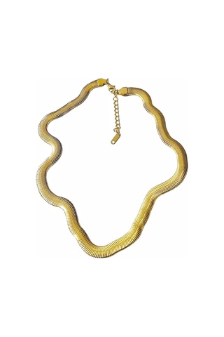 Çelik Kadın Yassı Zincir Kolye Çelik