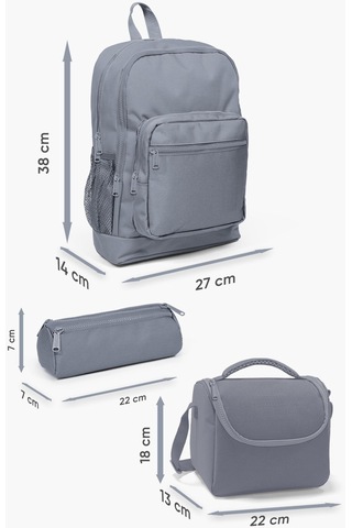 Coral High Kids Lavanta Pembe Kalp Desenli 3 Lü Okul Çanta Seti Set0123706