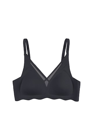 Balensiz Lazer Dikişsiz Dilim Detaylı Dekolteli Sütyen Siyah