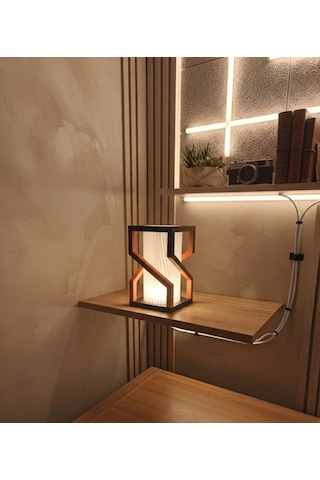 Modern Gece Lambası Abajur Led Usb Girişli Mat Turuncu