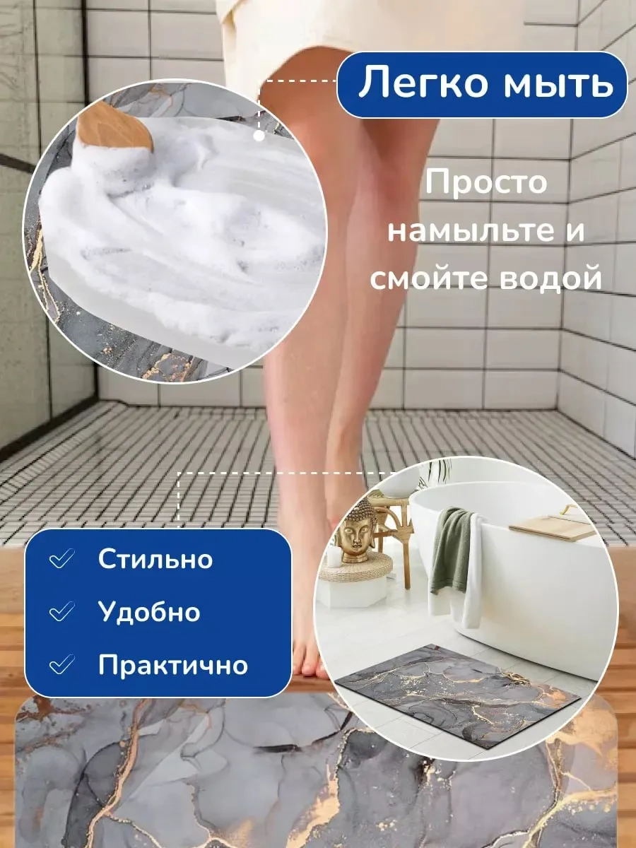 Haritosh Vse Dla Vas Ev İçin Kaymaz Hızlı Kuruyan Paspas 337268192 Gri