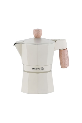 Korkmaz Etna 3 Fincan Beyaz Moka Pot 150 ml
