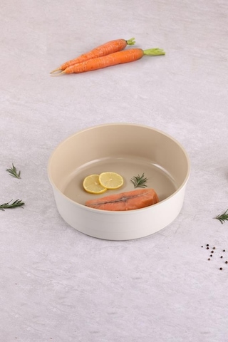 Neoflam Fika Alüminyum Döküm Yuvarlak Fırın Tepsisi Bej 26cm Krem