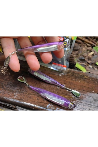 Fish Arrow Flash J Spin Elastomer 10cm 4'' 03 Lake Smelt Silver Silikon Balık 3 Adet