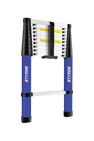 Tyson Pro Series Alüminyum Teleskopik Merdiven 380 Cm 13 Basamaklı 150 Kg Kapasiteli - Tys9148