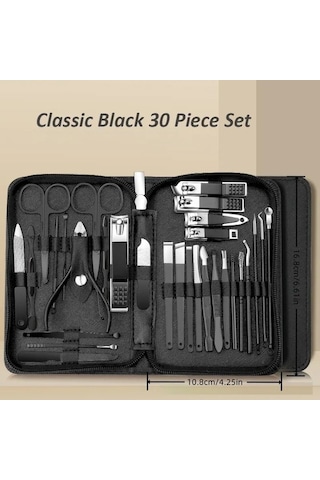 Venturemart 30 Adet Profesyonel Paslanmaz Çelik Tırnak Clippers Seti Yeşil Manikür Ve Pedikür Araçları Seyahat Seti -