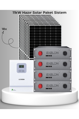 Sb Solar 11kw Hazır Solar Paket Çift Mppt Akıllı Inverter Off-grid Sistem