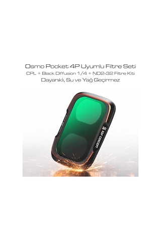 K&f Concept Osmo Pocket 4p Filtre Seti Cpl + Black Diffusion 1/4 + Nd2-32 Filtre Kiti