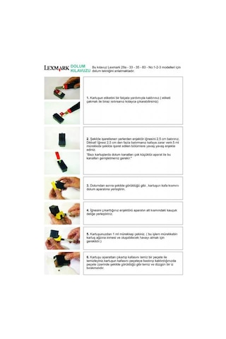 Lexmark 38 Uyumlu Renkli Kartuş Kolay Dolum Seti