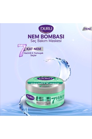Nem Bombası 7 Li Hyaluronik Asit Kompleksi Yoğun Nemlendirici Saç Maskesi Hacim Verici 2x200 Ml