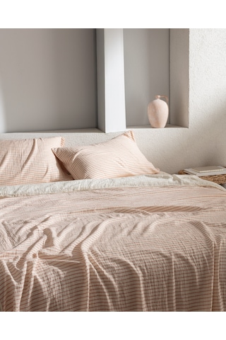 Madame Coco Agnes Tek Kişilik Müslin İpliği Boyalı Lastikli Nevresim Takımı - Turuncu 8684427207994 Turuncu