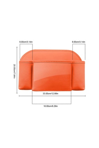 Bej Seametal Araba Koltuğu Arka Organizatör Saklama Çantası Çok Fonksiyonlu Depolama Anti-kick Mat Araba Arka Koltuk Organizatör Koruyucu Ped