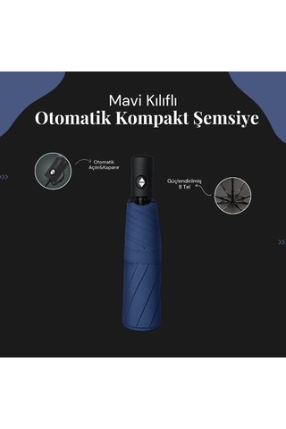 Delta Online Mavi Kılıflı Otomatik Kompakt Şemsiye Mavi