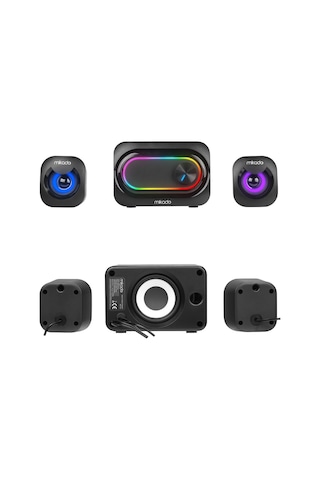 Mikado Md-511 5w+3w 2 Usb Rgb Ledli 2+1 Gaming Speaker Hoparlör Pc Bilgisayar Hoparlörü Ses Sistemi
