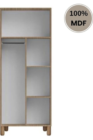 Meşe 2 Kapak Mdf Ayaklı Tasarım Gardırop Rota