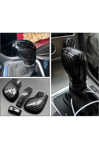Golf 7 7.5 Leon 2013/2020 Passat B8 B7 2013-2020 Karbon Desenli Dsg Vites Topuzu Yenileme 4 Parça Parlak