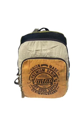 Kaliteli Vintage Salaş Yıkama Kumaş Disayn Günlük Gezi Okul Sırt Çantası 30cmx40cm Camel