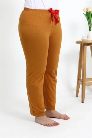 Mtm My The Mall Kadın Pamuklu Büyük Beden Alt Pijama Hardal Hardal