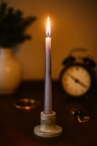 Şamdanlıklı Renkli Mum Çok Renkli