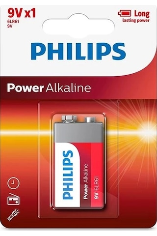 Phılıps 6lr61-p1b 9 Volt Power Alkalin Pil Tekli