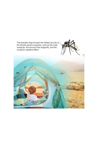 Besthome1 Modasına M20 Ultrasonik Sinek Kovucu Bileklik - Saat, Sıcaklık Ölçer 3'ü 1 Arada - Siyah Taşınabilir Dış Mekan Kol Sa