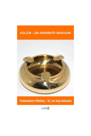 Şık Parlak Pirinç Küllük Dayanıklı Ve Hijyenik