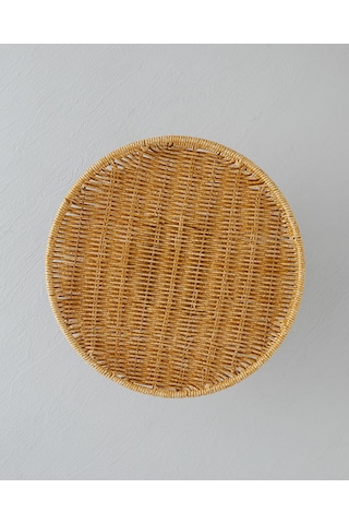 Wicker Plastik Rattan Kek Standı 30 Cm Açık Kahverengi Kahverengi