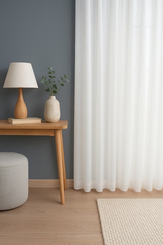 Estetik Modern Flamlı Dokulu Pileli Tül Perde Salon Oturma Odası Yatak Odası Çocuk Odası Krem