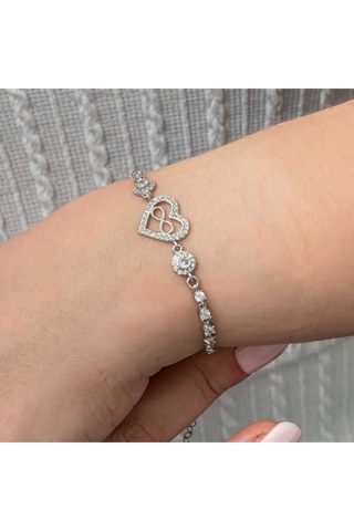 Casera's Gümüş Kalp Sonsuzluk Kadın Su Yolu Bileklik Csr2185652 Gümüş