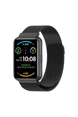 Huawei Watch Fit 2 Metal Hasır Kordon Woven Wire Metal Tasarım Ko