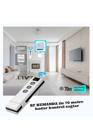 Onoff Tuya Wifi + Rf Akıllı Kepenk Panjur Anahtar Röle 10 Amper Panjur Kumandası Dahil Tuya Wifi
