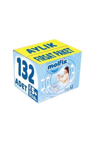 Molfix Bebek Bezi 5 Numara Junior Plus Aylık Fırsat Paket 132 Adet